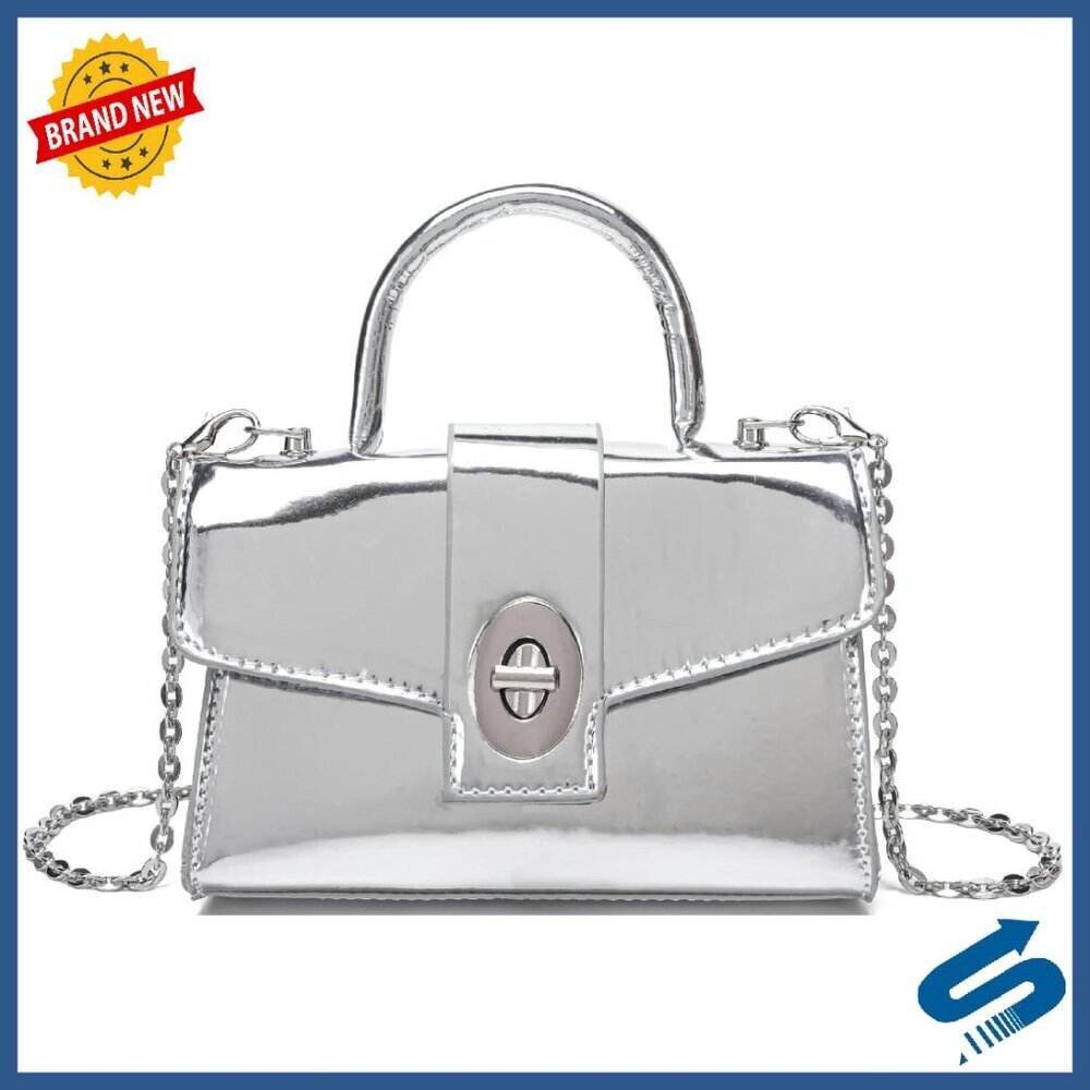 Small Crossbody Bag Classic Satchel Handbag Soft PU Leather Twist Lock